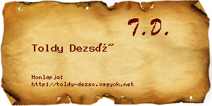 Toldy Dezső névjegykártya
